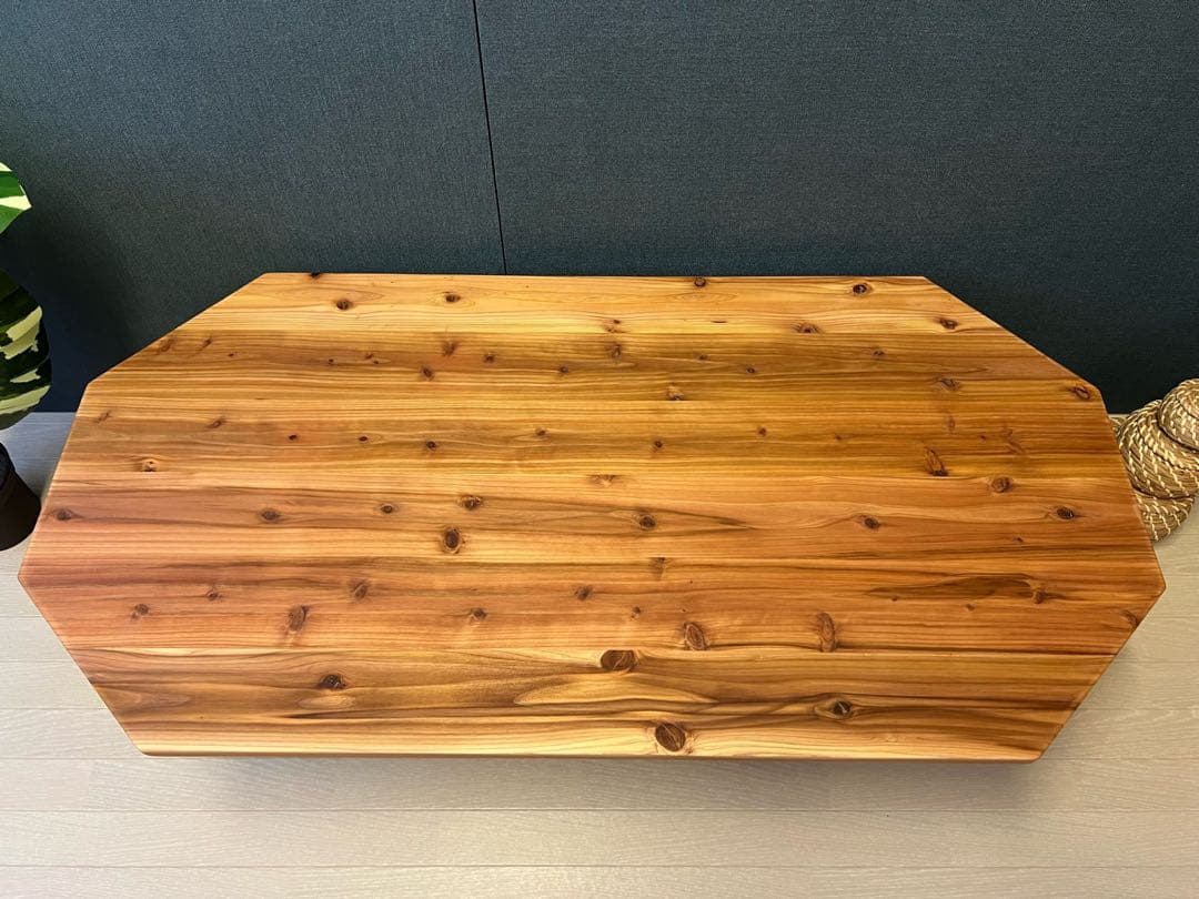 【在庫整理】 ローテーブル 長方形 8角 120cm 60cm 杉 折りたたみ脚