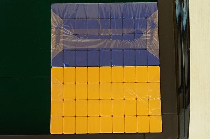 全自動麻雀卓用 新品 33ミリ牌セット 背面色/青黄 各144枚入 赤牌花牌つき