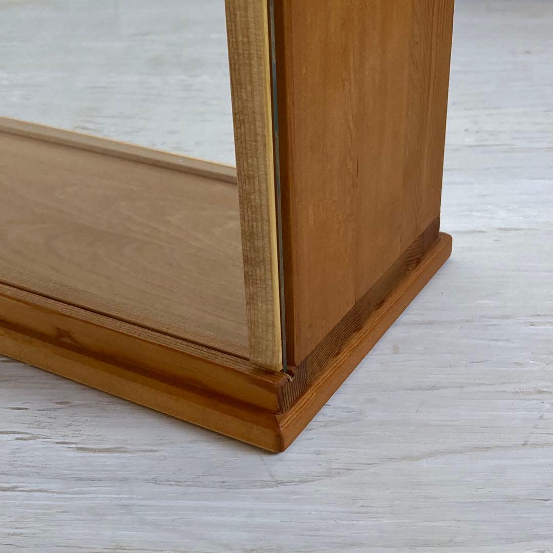 古い木製ガラスケース 横長 卓上ショーケース