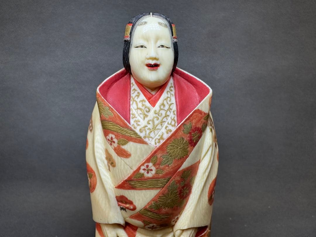 極上　博多人形　希少品　置物　仏像　和彫　天然素材　アンティーク　和彫　置物