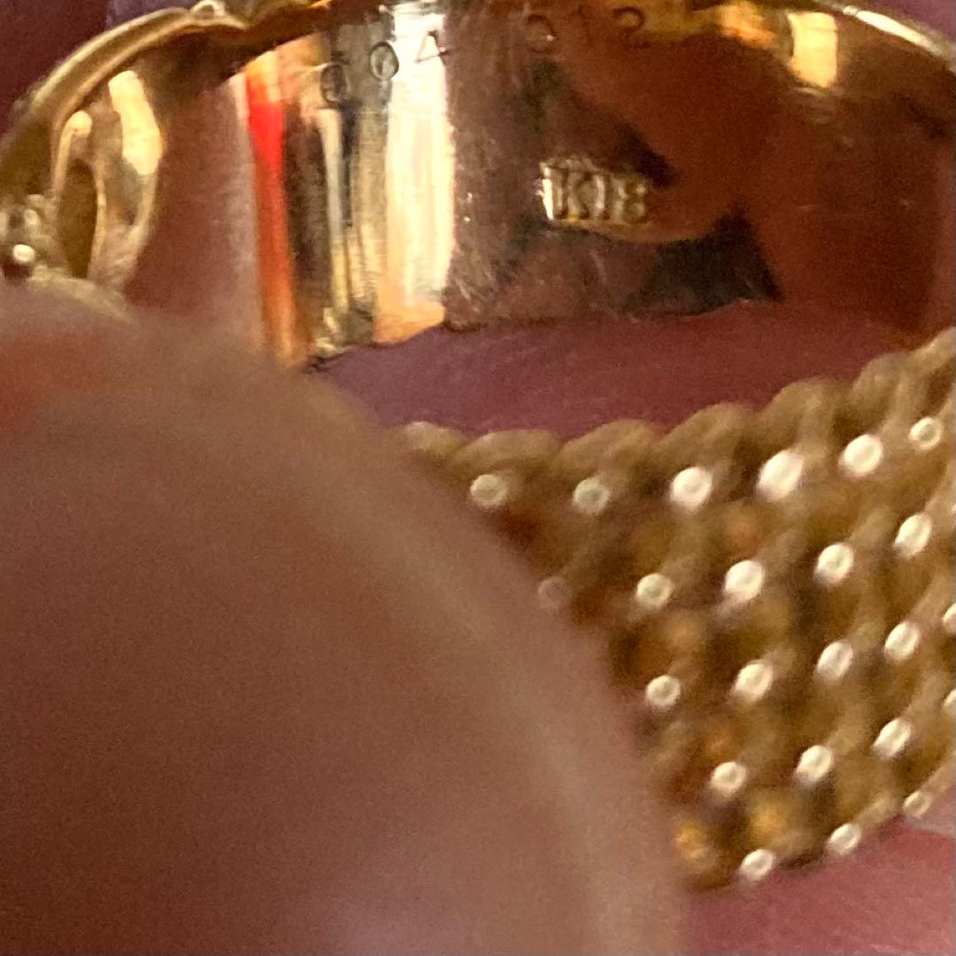 K18ダイヤモンドリング　ミル打ちアンティーク　約16号　7.8g