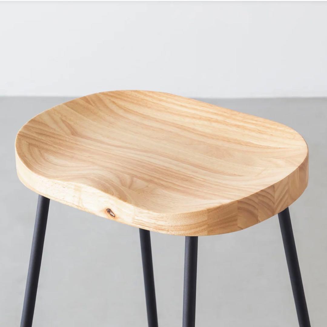 【新品未使用】kanademono 天然木 ハイスツール チェア