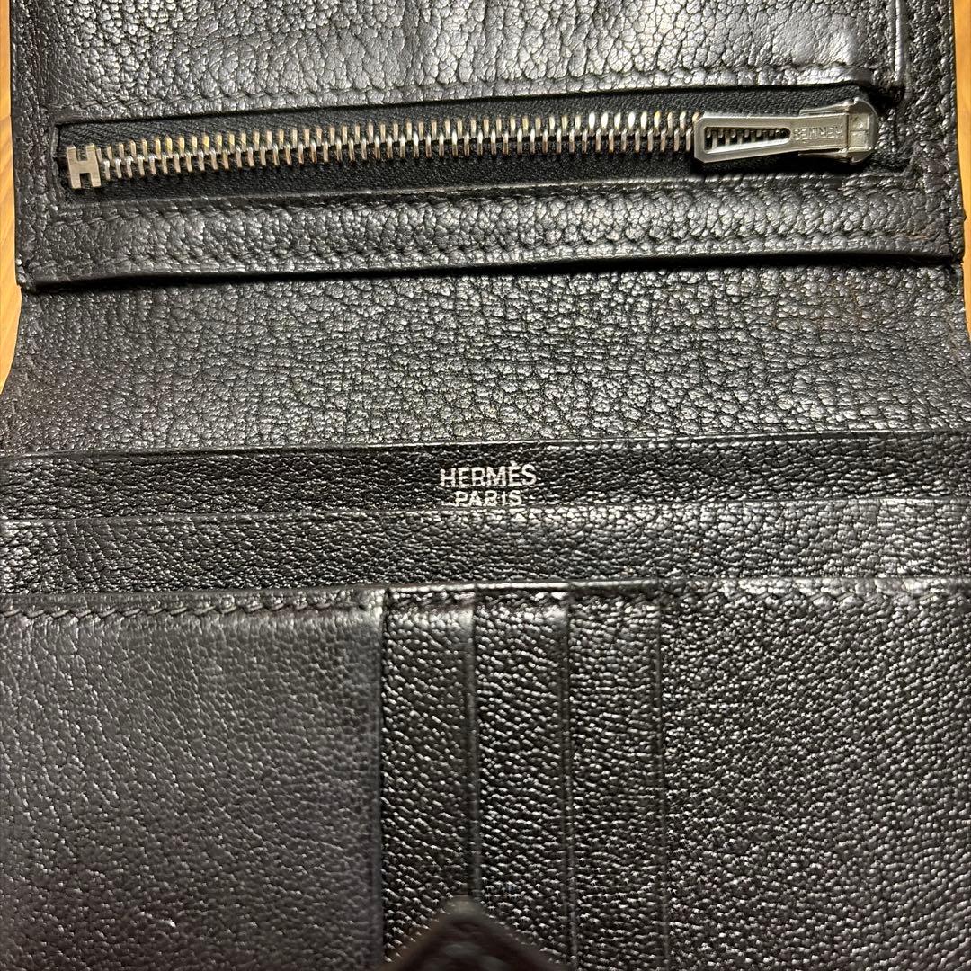 HERMES コンパクトべアン財布 ブラック