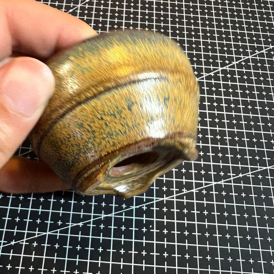 521.香山 窯変荞麦釉丸鉢 盆栽鉢 植木鉢 6.8*4cm