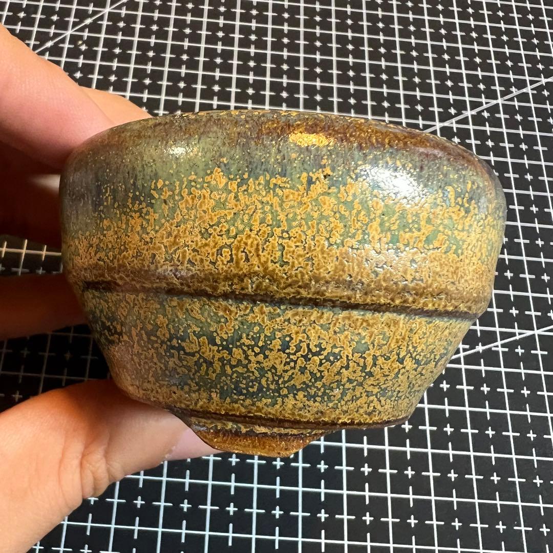 521.香山 窯変荞麦釉丸鉢 盆栽鉢 植木鉢 6.8*4cm