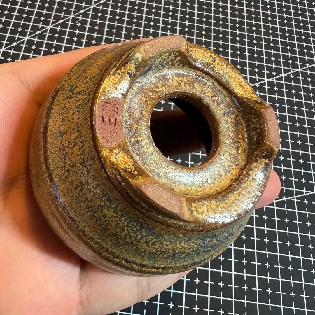 521.香山 窯変荞麦釉丸鉢 盆栽鉢 植木鉢 6.8*4cm