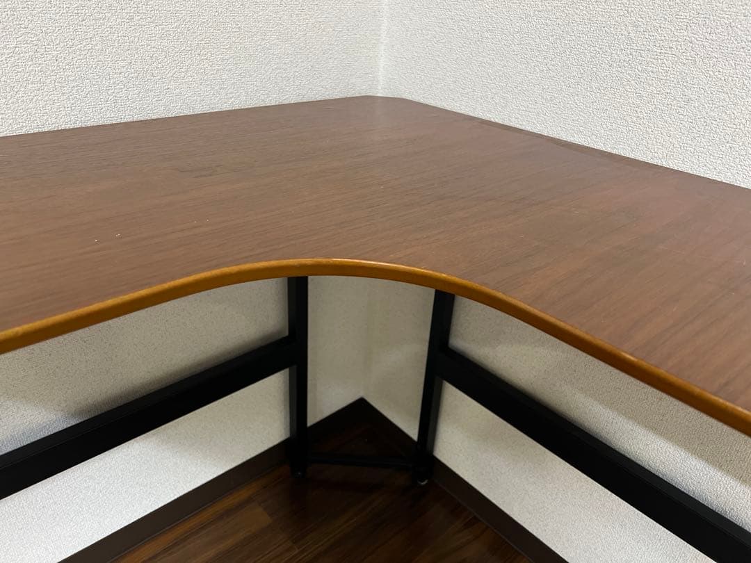 L字型ブラウンパソコンデスク 高さ72.5cm