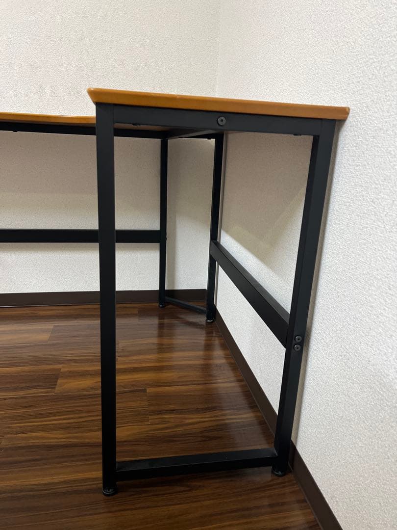 L字型ブラウンパソコンデスク 高さ72.5cm