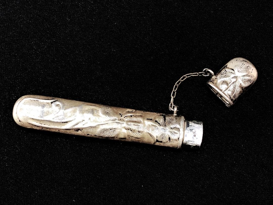 【 銀彫金 ニードルケース 】 英骨董 17世紀 シルバー925