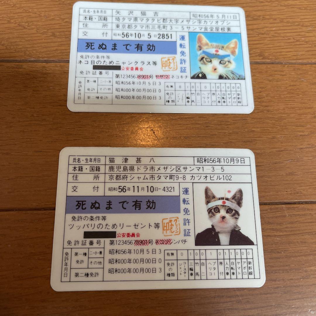 なめ猫 免許証6枚Fullセット♪+ α （復刻版）オマケ