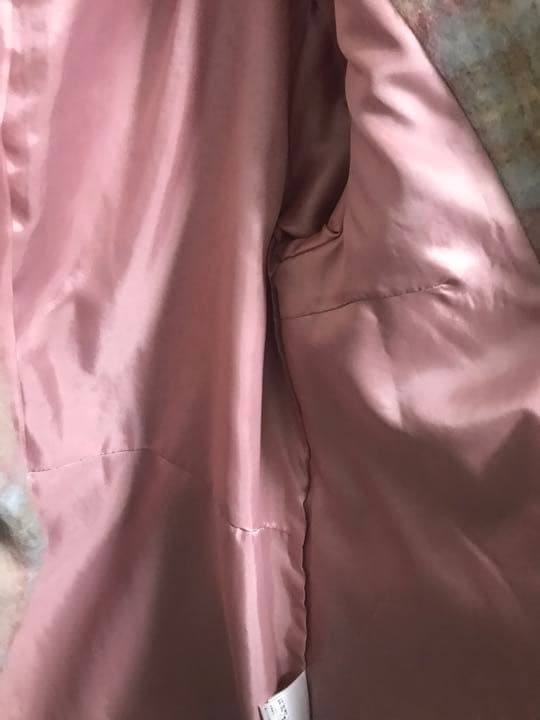 チェック　モヘア　シャギーコート