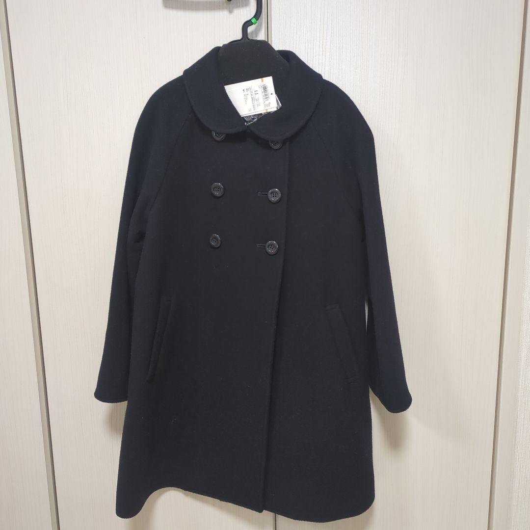 組曲　130cm 黒 ウールコート ダブルボタン