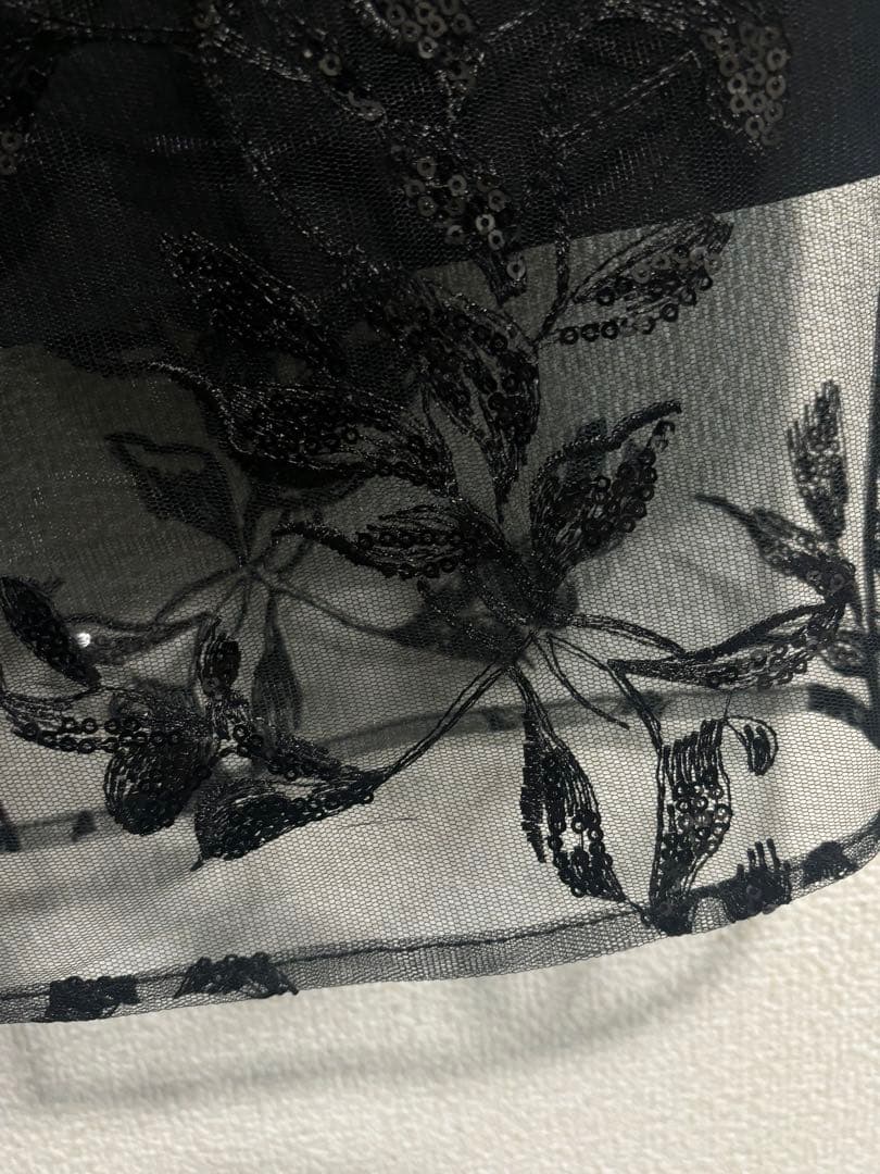 leja チュールロングスリーブリーフIラインドレスワンピース