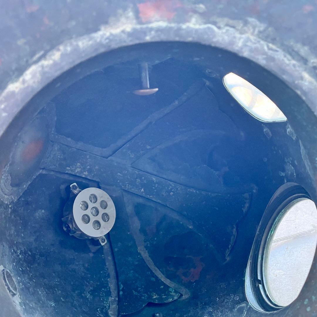 【希少】東亜潜水機株式会社　ヘルメット式潜水　アンティークの潜水ヘルメット真鍮②