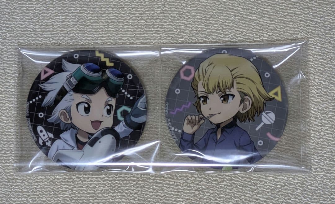 Dr.STONE ゼノ　スタンリー　特典缶バッジ・ビジュアルカードセット