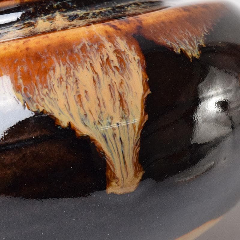 茶道具　桶谷定一作　大海茶入　仕覆付　共箱　C　7882