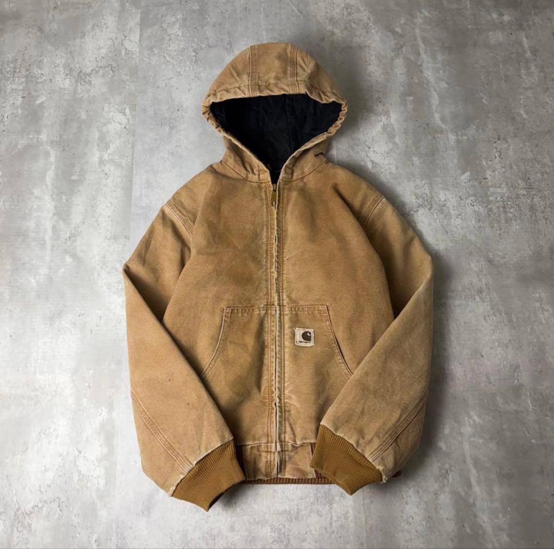 Carhartt カーハート ダック地 アクティブパーカー ブラウン KIDS