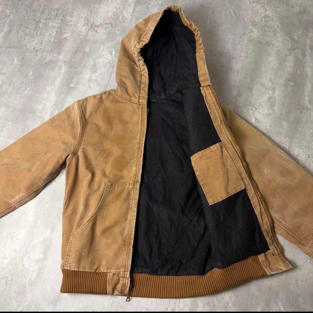 Carhartt カーハート ダック地 アクティブパーカー ブラウン KIDS