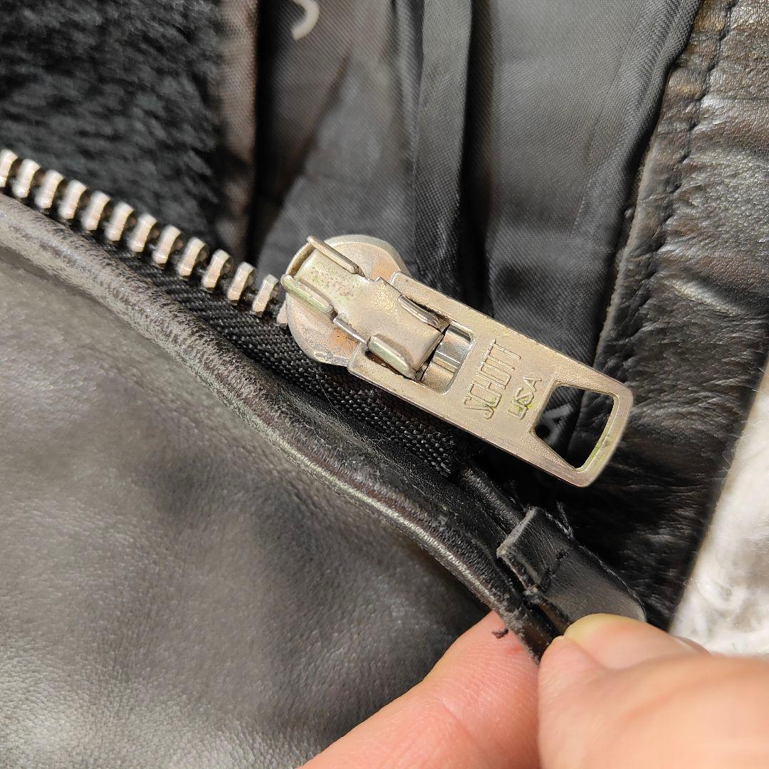 美品✨schott 642 レザージャケット　シングルライダース　牛革　40黒