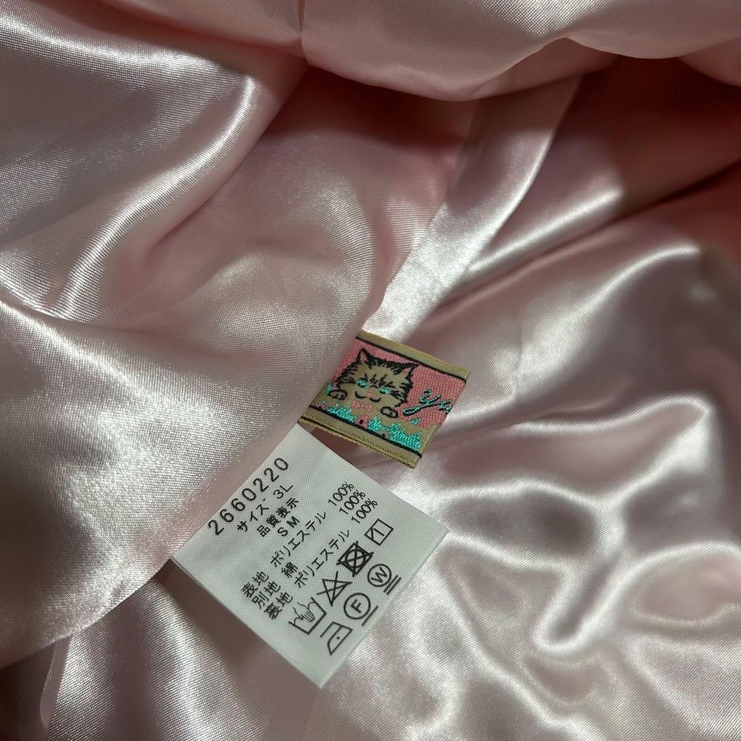 13954✨yukiemon 転写 犬 ビーチ チュール フレアスカート ピンク