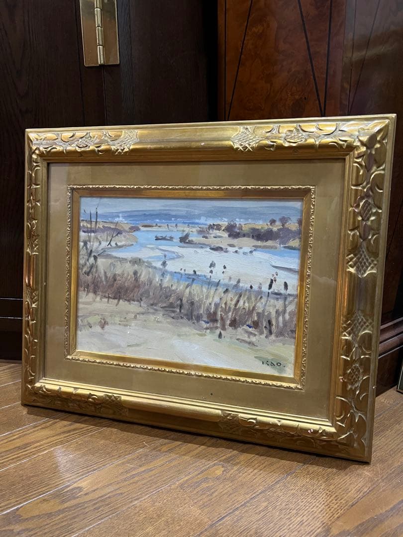 小沢　功　作品　油絵　矢作川