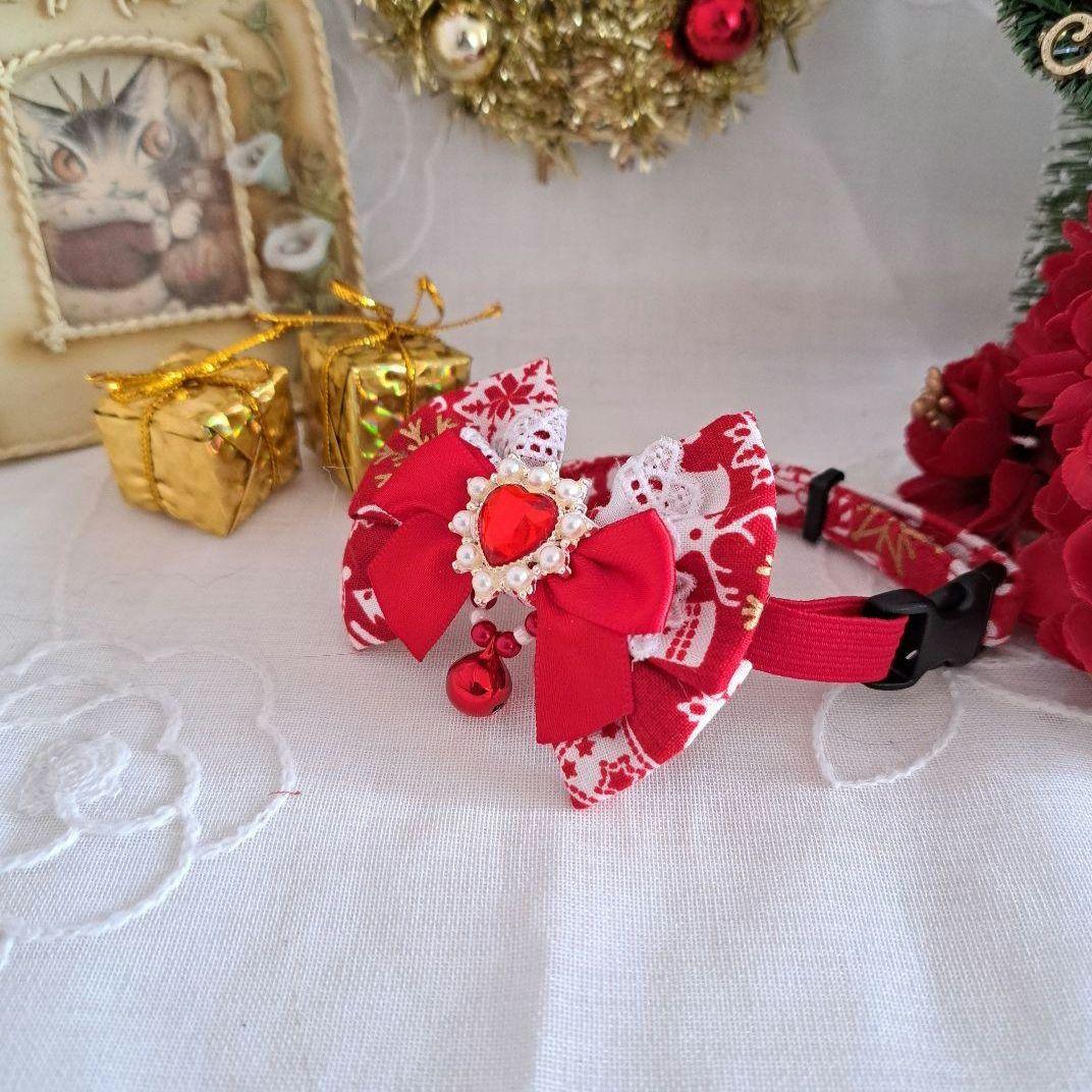 プッチ、クリスマスシリーズ(赤くまさん)わんちゃん猫ちゃん用首輪