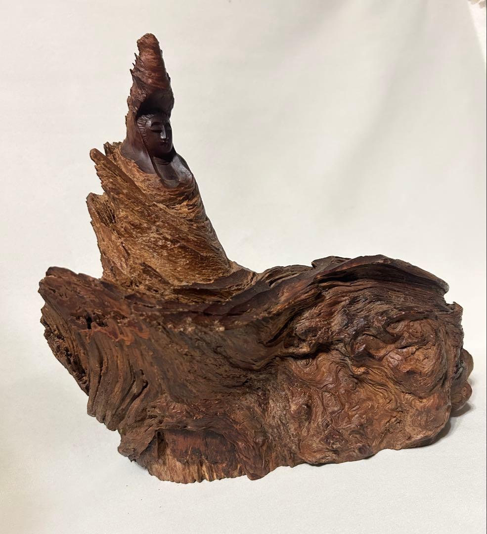 木製 オブジェ 菩薩 観音 彫刻 彫り 美術 仏像 仏教美術 置物