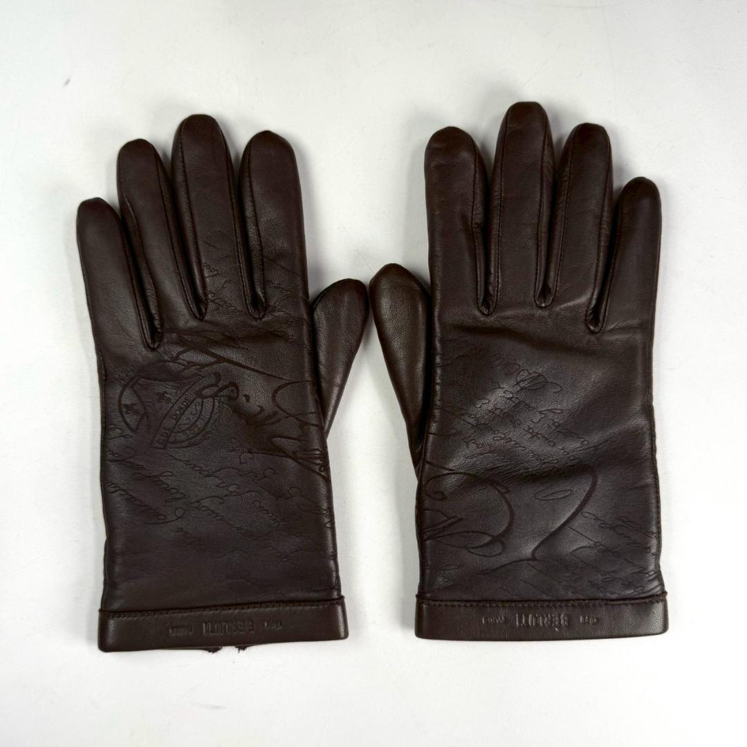 未着用 BERLUTI カリグラフィ シープスキン カシミヤ グローブ #7