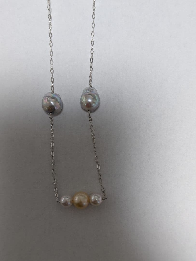 K18WGロングネックレス