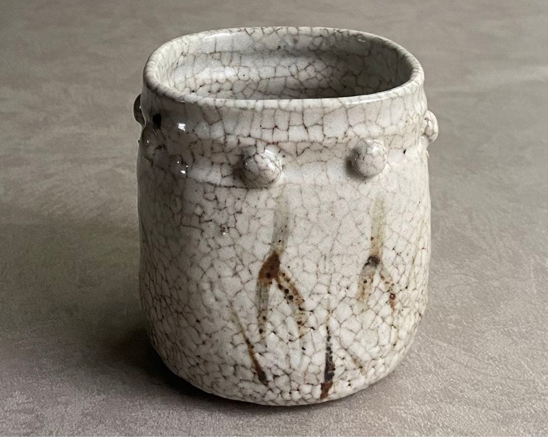 【絵志野筒向付】志野焼 織部焼 時代 特別出品 美濃古陶 美濃桃山陶 古志野