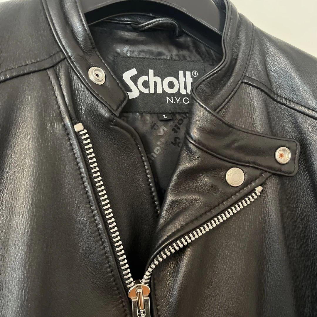 Schott ラムレザー シングルライダース レザージャケット ブラック