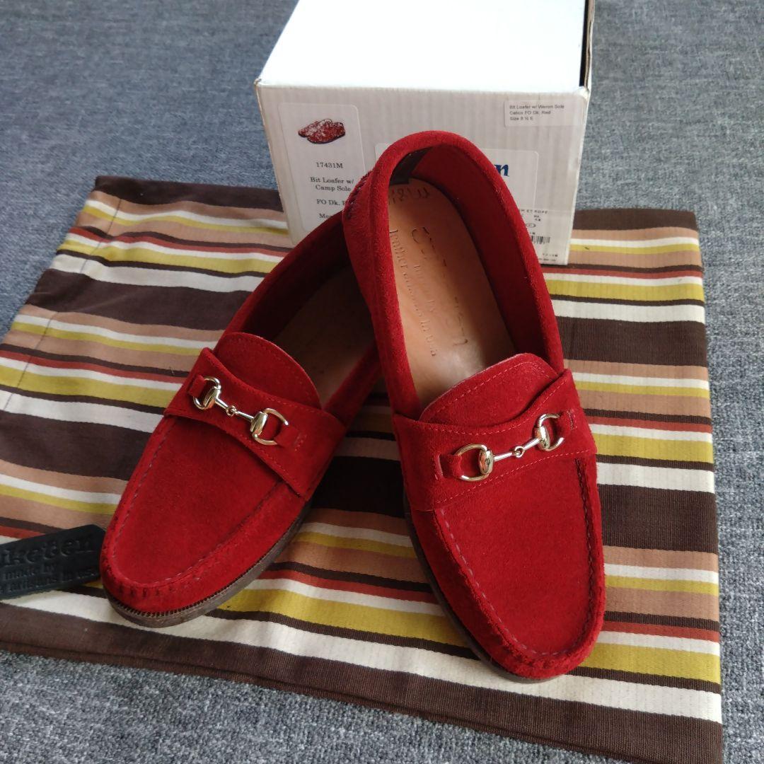 【YUKETEN】美品 Bit Loafer w/Camp Sole スエード赤