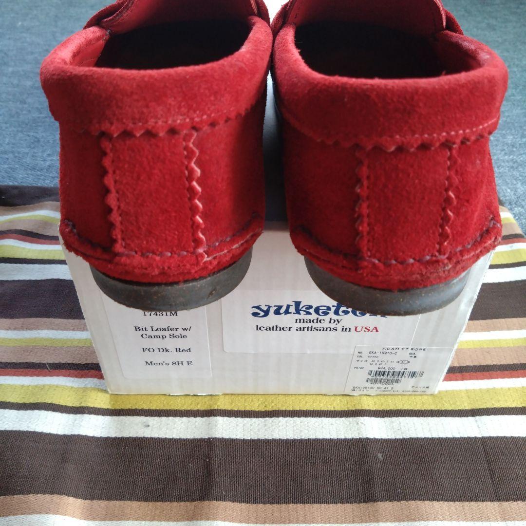 【YUKETEN】美品 Bit Loafer w/Camp Sole スエード赤