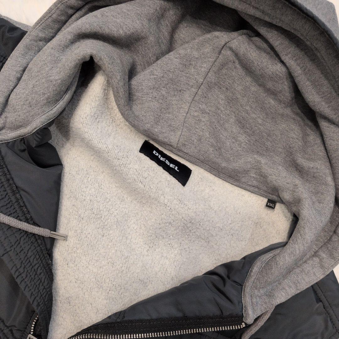 DIESEL ディーゼル 異素材切替 中綿 パーカー ジャケット フード付き
