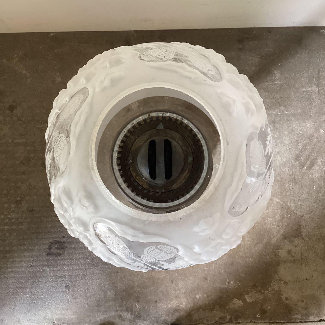 アンティークのオイルランプ 座敷ランプ　洋燈　明治　大正　真鍮製　当時物　希少