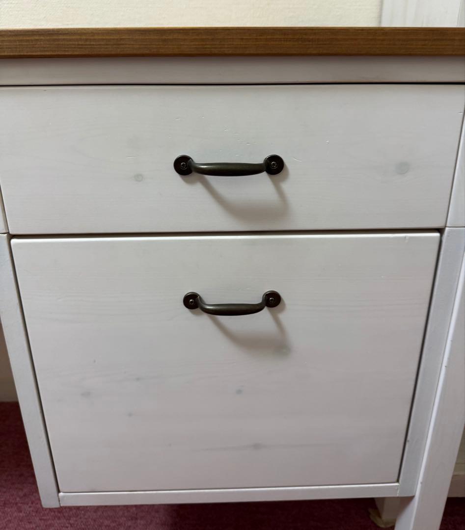 y*i様 デスク 机 パソコンデスク 白 木目 可愛い ホワイト