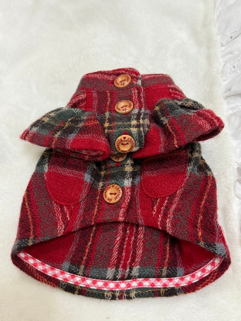 アトリエgg 赤チェックコート　18号