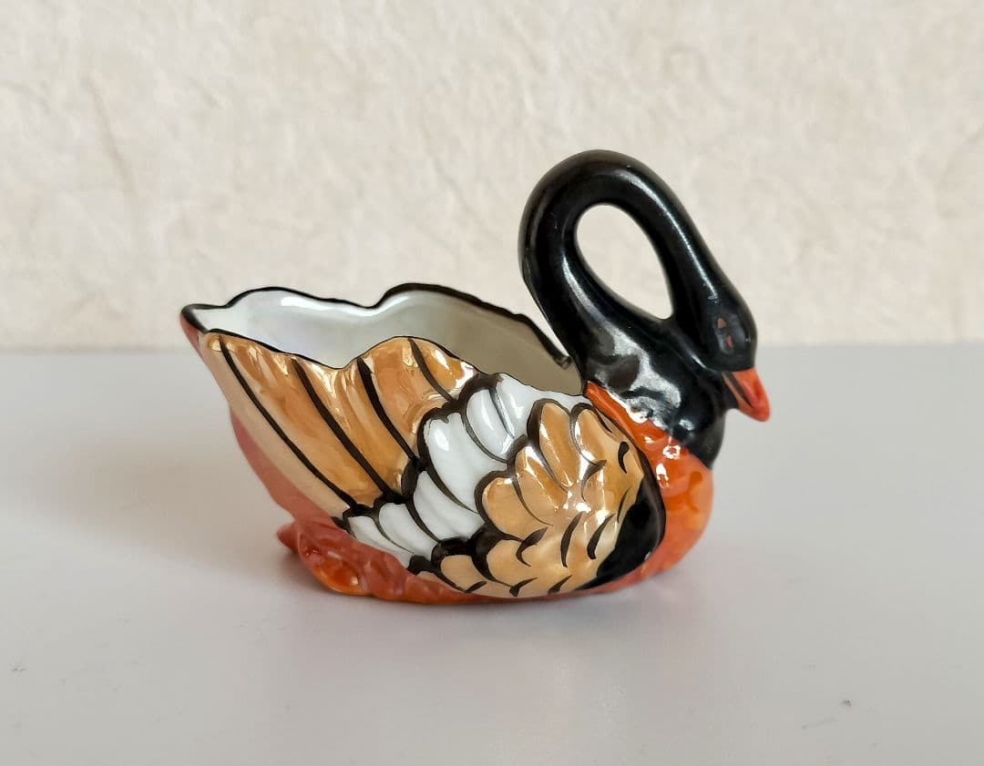 超豪華！オールドノリタケ レアー配色スワン 小ボウル1918年ラスター彩