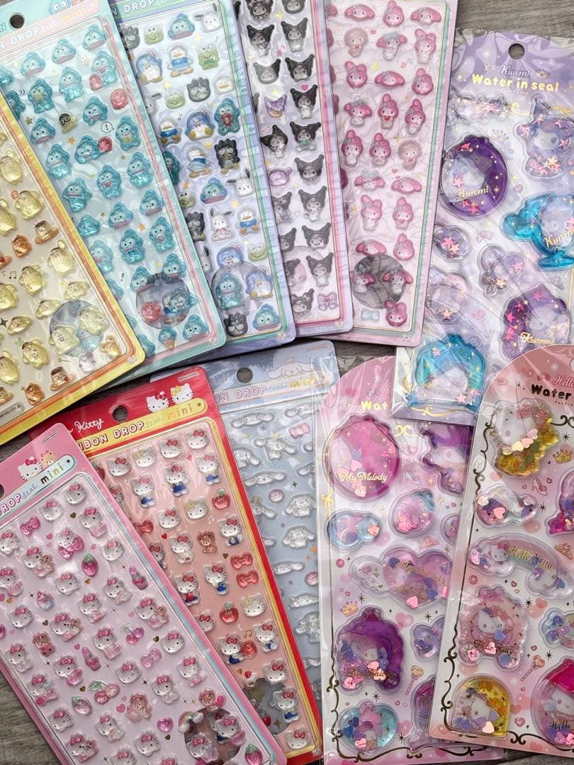 【正規品】サンリオ　ボンボンドロップシール　ミニ　ウォーターインシール　11枚