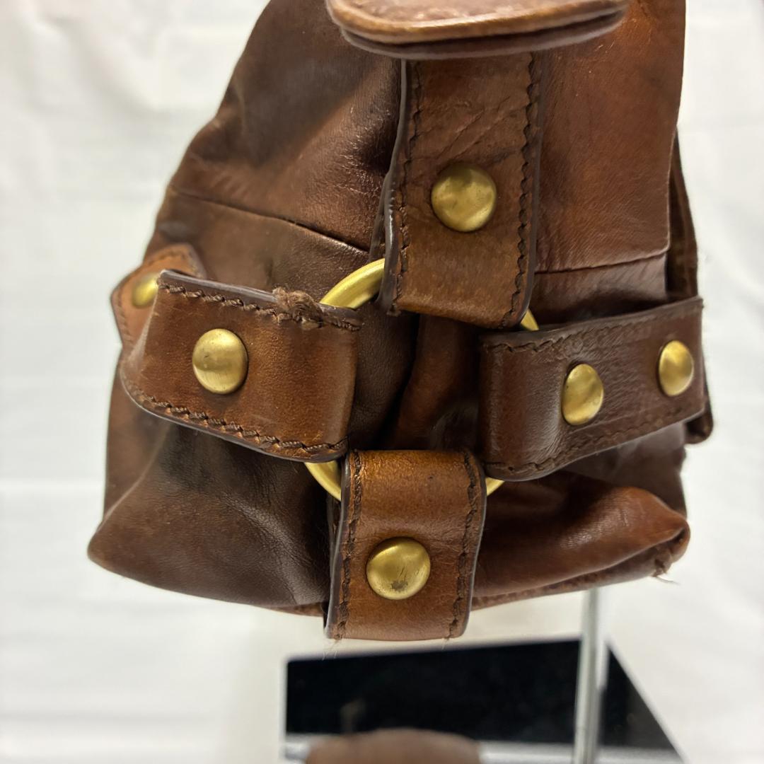 希少 Trideep トライディープ ブラウン レザー ショルダーバッグ 革