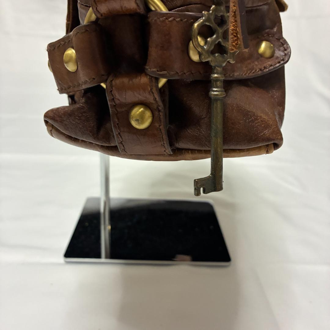 希少 Trideep トライディープ ブラウン レザー ショルダーバッグ 革