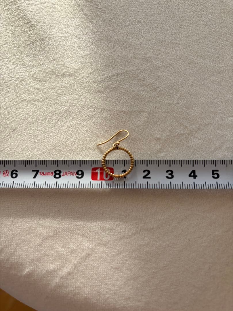ゴールドビーズフープピアス 直径約2.5cm