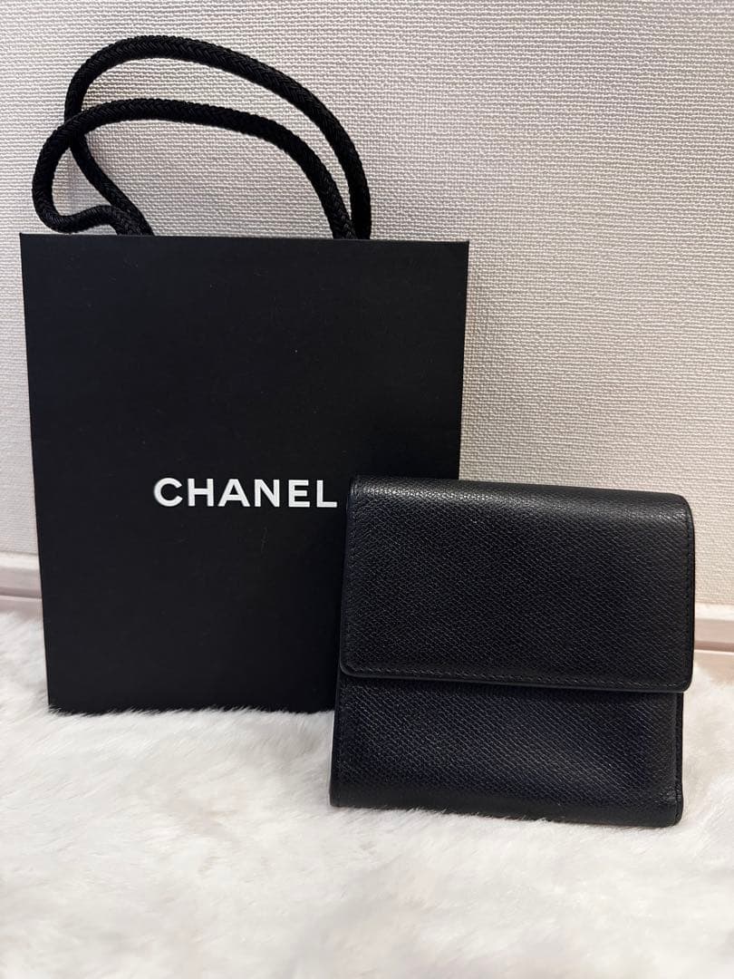 CHANEL ココボタン 折り財布 ブラック シリアル9番台 正規品