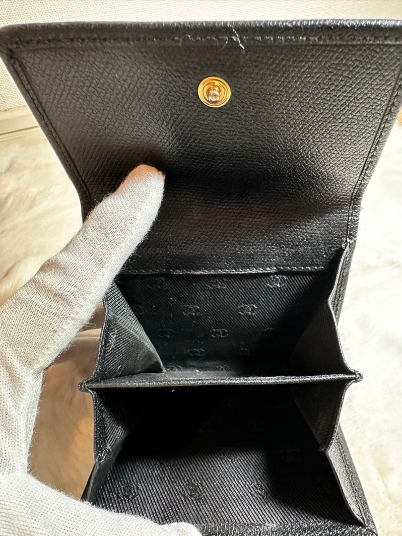 CHANEL ココボタン 折り財布 ブラック シリアル9番台 正規品