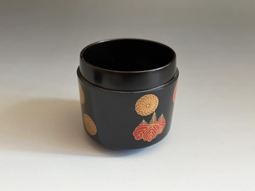 薄茶器　前端春斎　黒雪吹　高台寺蒔絵　内黒　茶道具