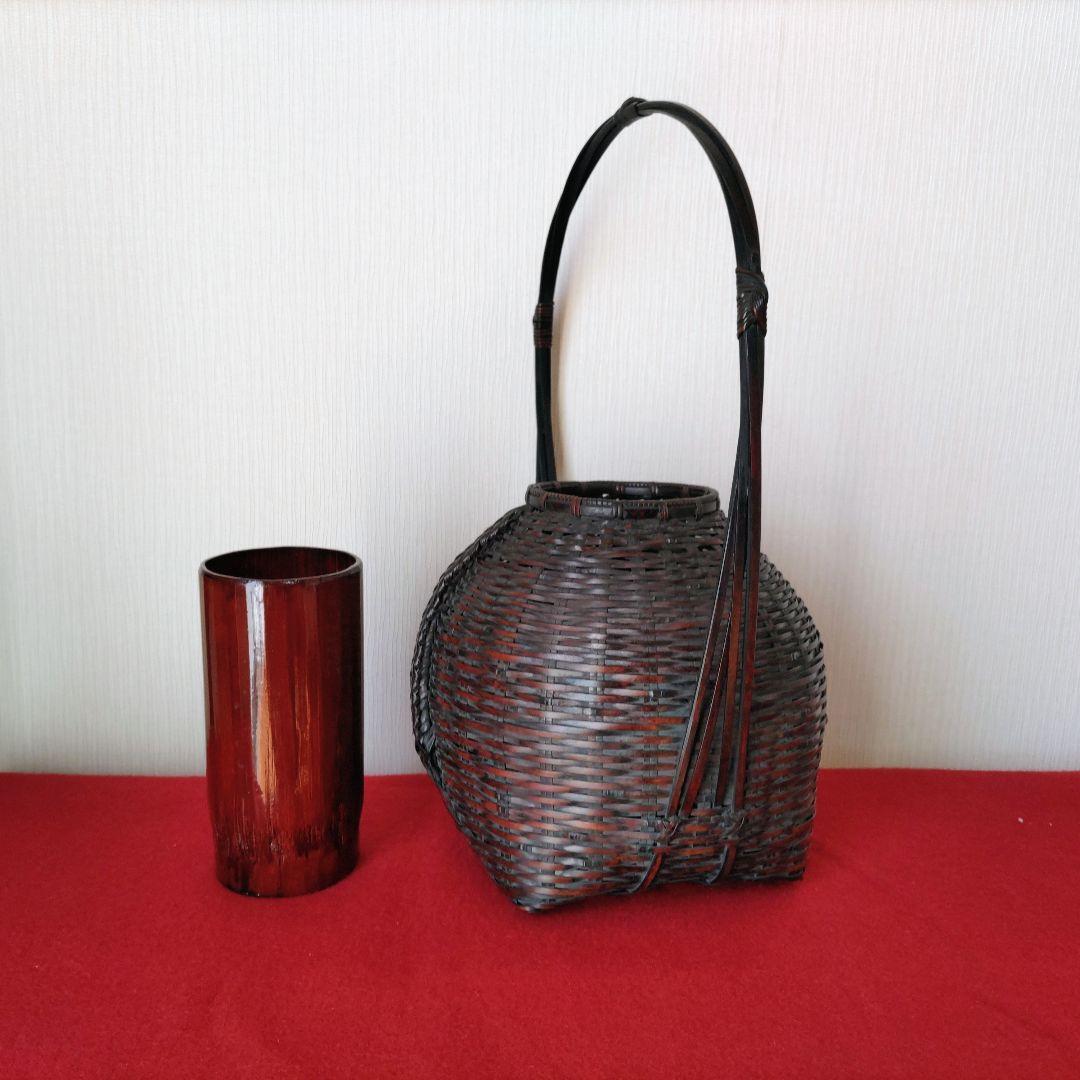 宗全籠（手付籠）唐物写…竹良斎 作