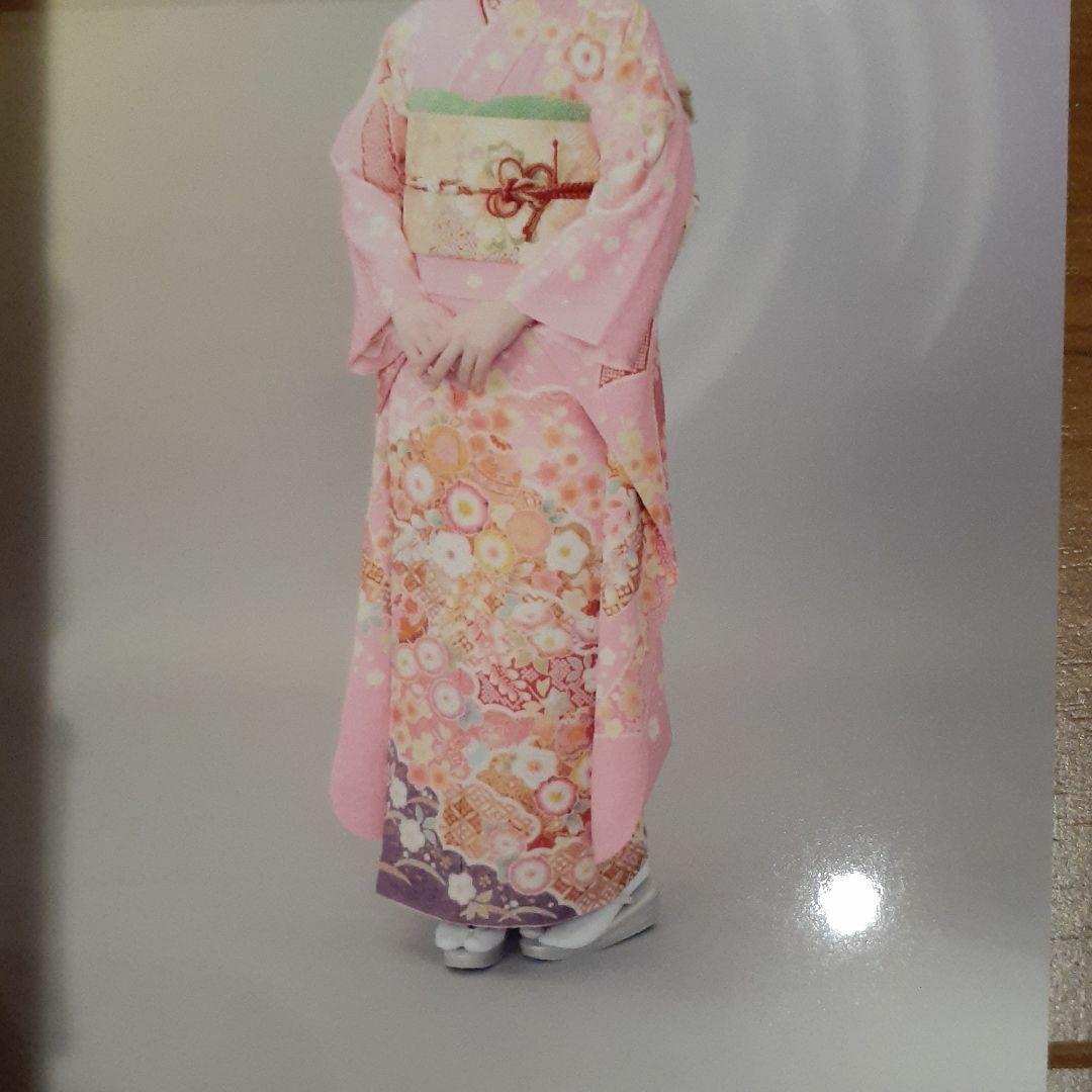 振袖　ピンク　　辻ヶ花風　落款あり