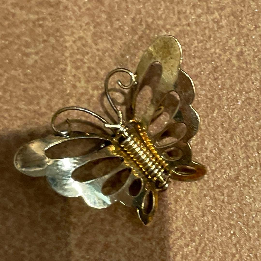 @ K18 蝶々 ブローチ ねじ式 バタフライ アンティーク ヴィンテージ 昭和