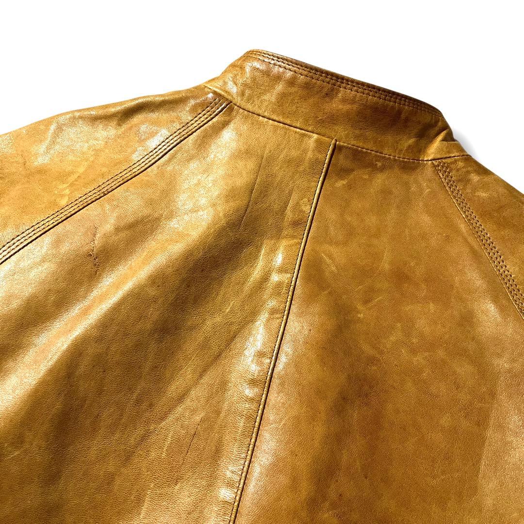 9.8万!希少!馬革 7×7 ヴィンテージ加工 ホースハイドライダースジャケット