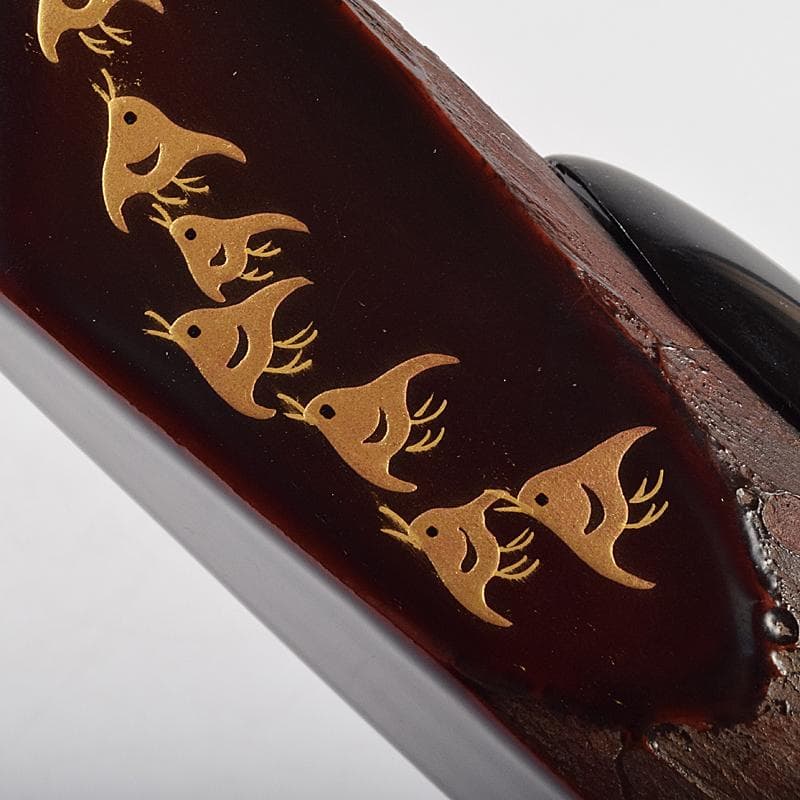 茶道具　畑幸春作　千鳥蒔絵　蜑小舟香合　共箱　V　R9518